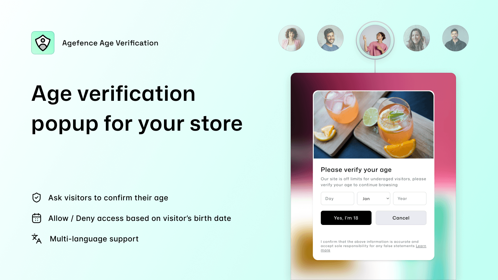 Agefence age verification popup for shopify store