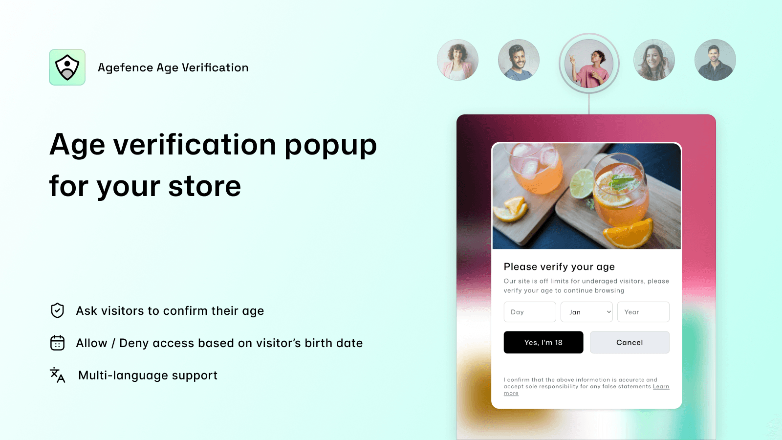 Agefence age verification popup for shopify store