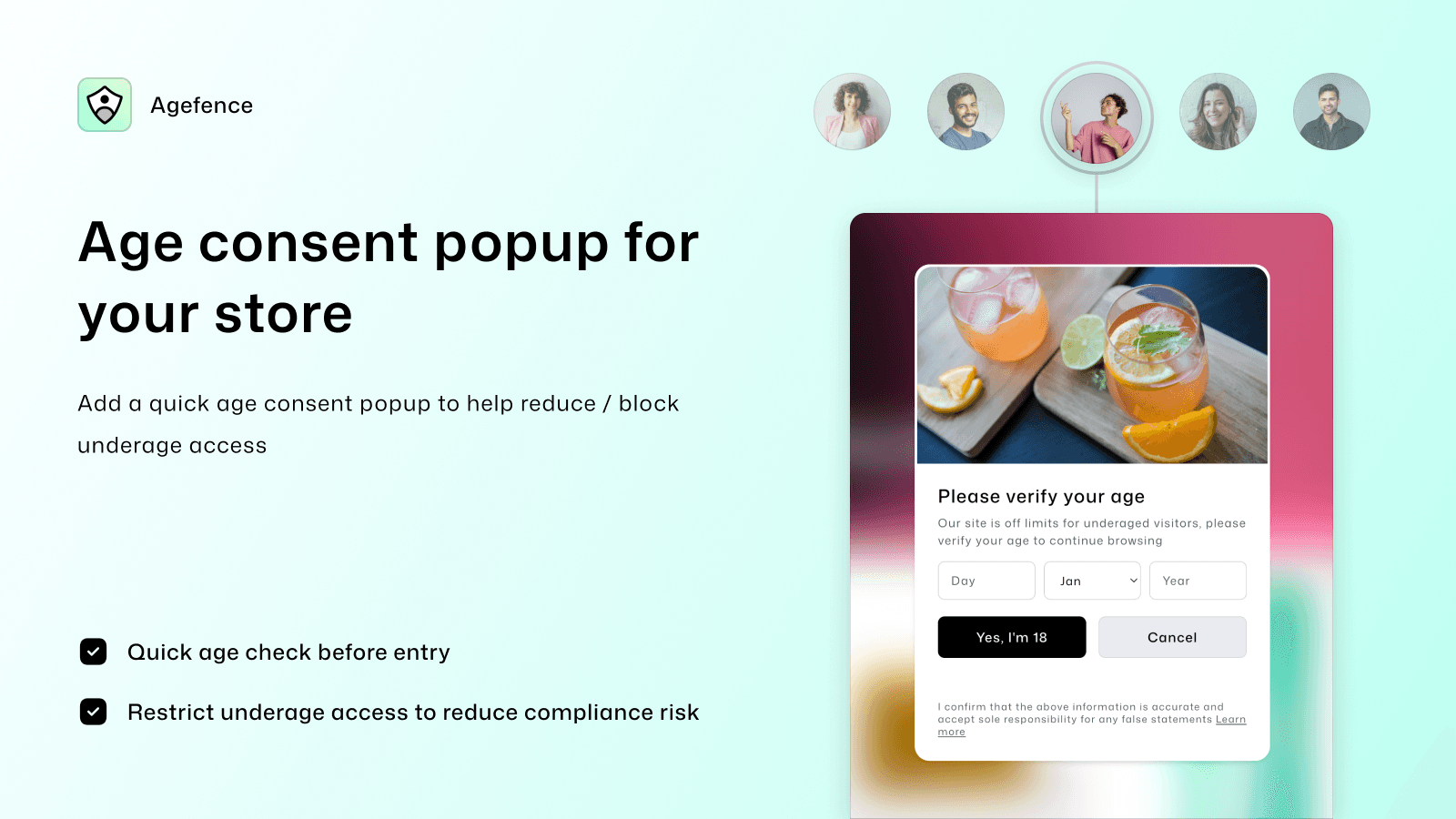 Agefence age verification popup for shopify store