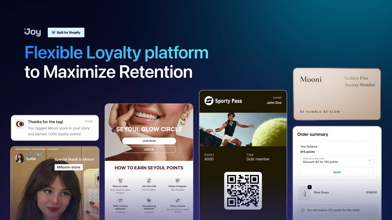 Joy Loyalty flexible and powerful platform for Shopify retention