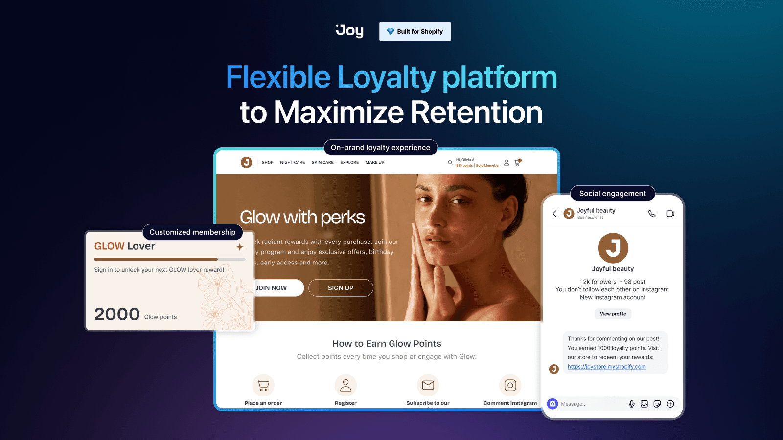 Joy Loyalty flexible and powerful platform for Shopify retention