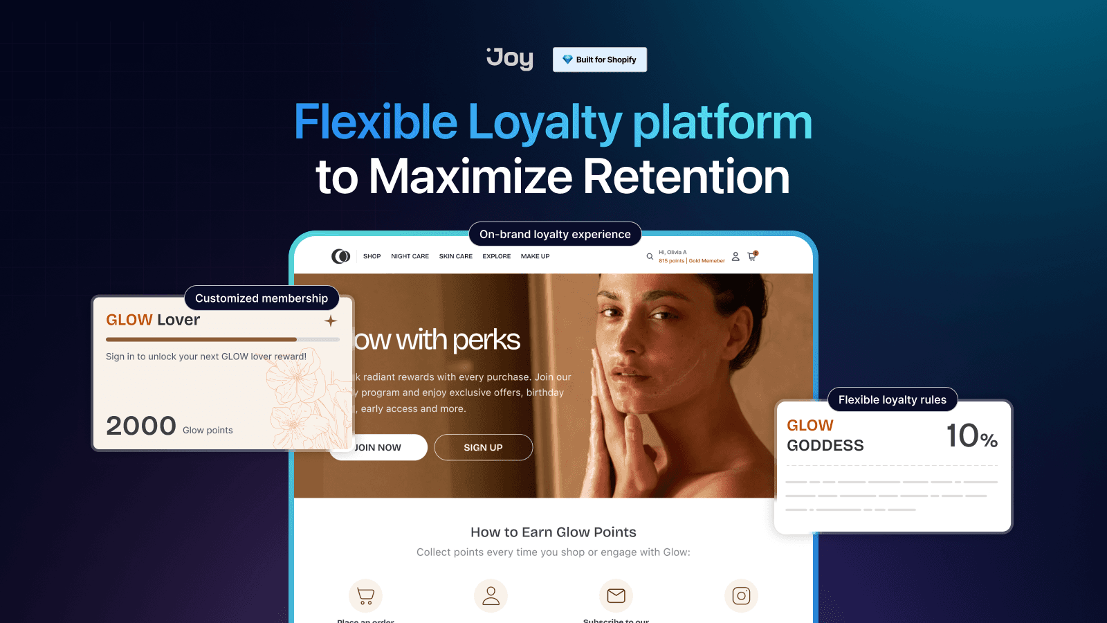 Joy Loyalty flexible and powerful platform for Shopify retention