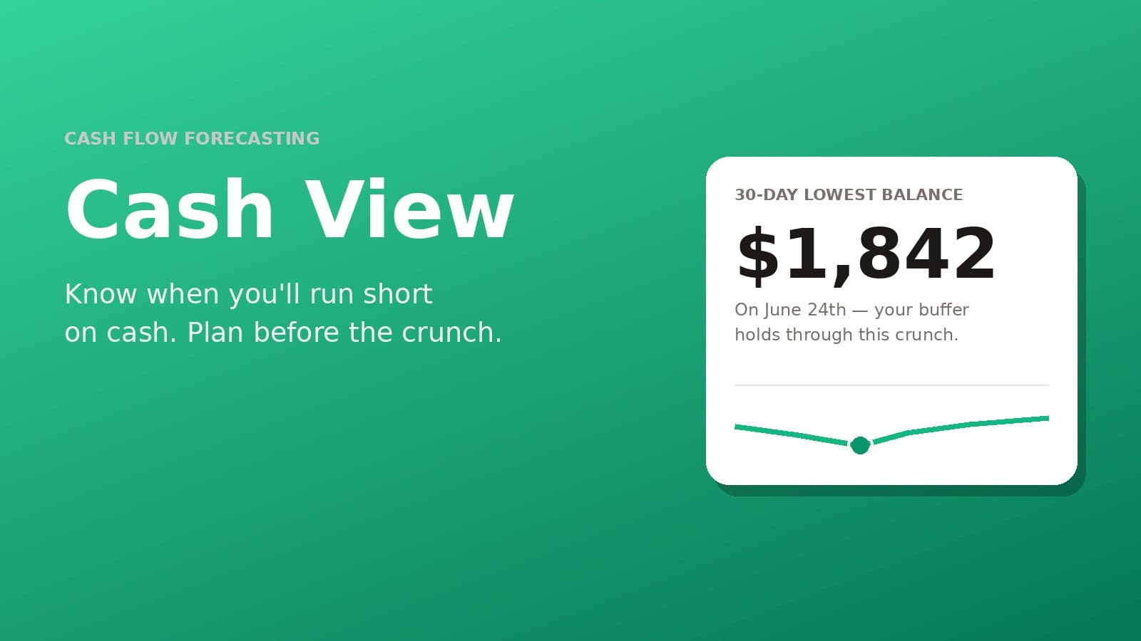 Cash View banner showing the app's tagline and dashboard
