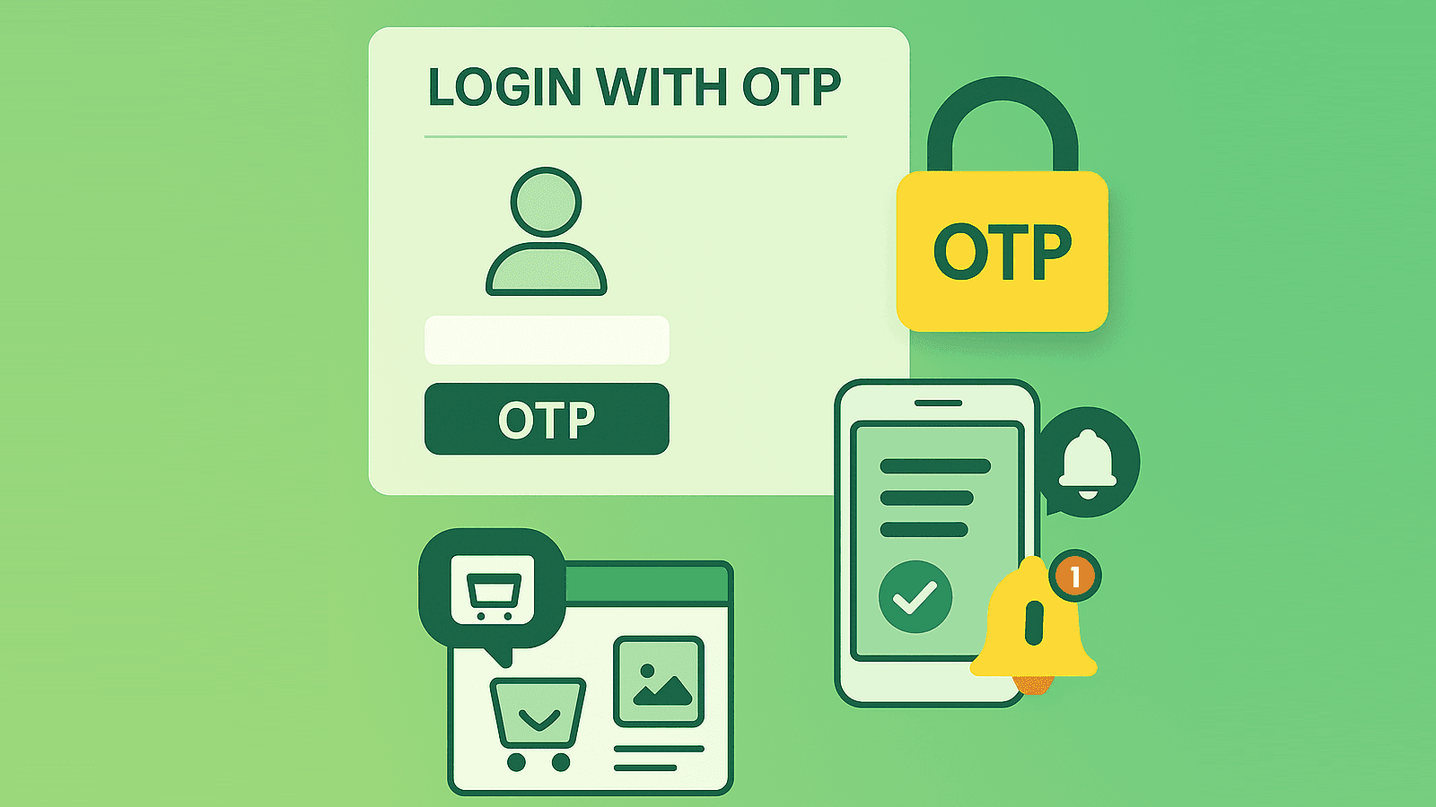 OTP Verification, Order Notications, Abandoned Cart Reminders