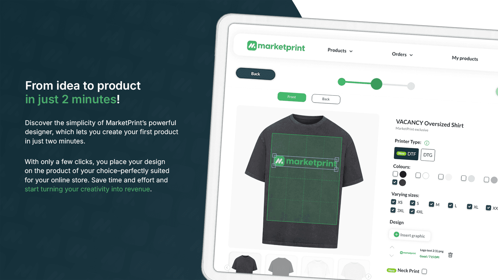 Create your Print-on-Demand product in just 2 minutes
