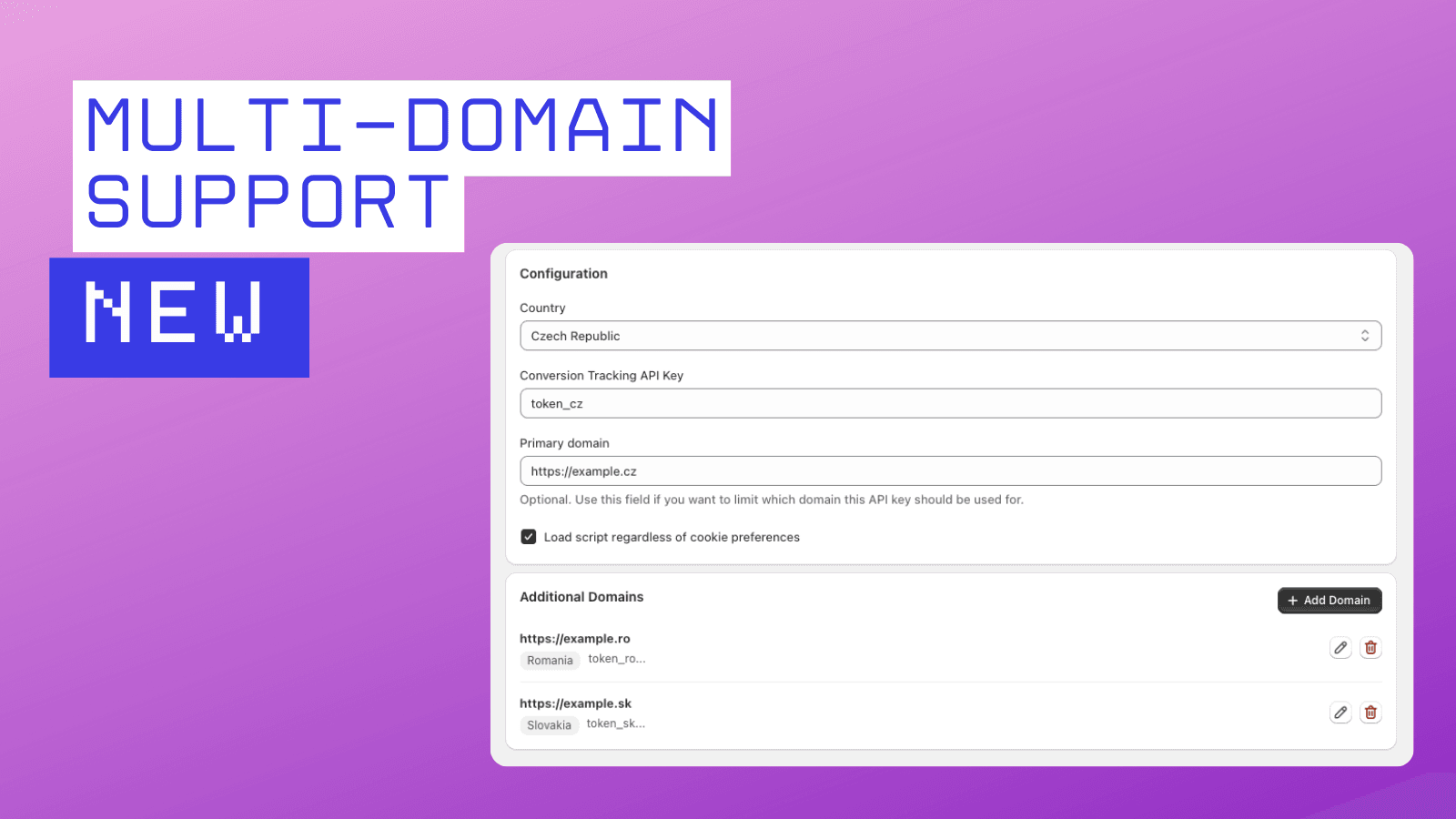 Multi-domain support