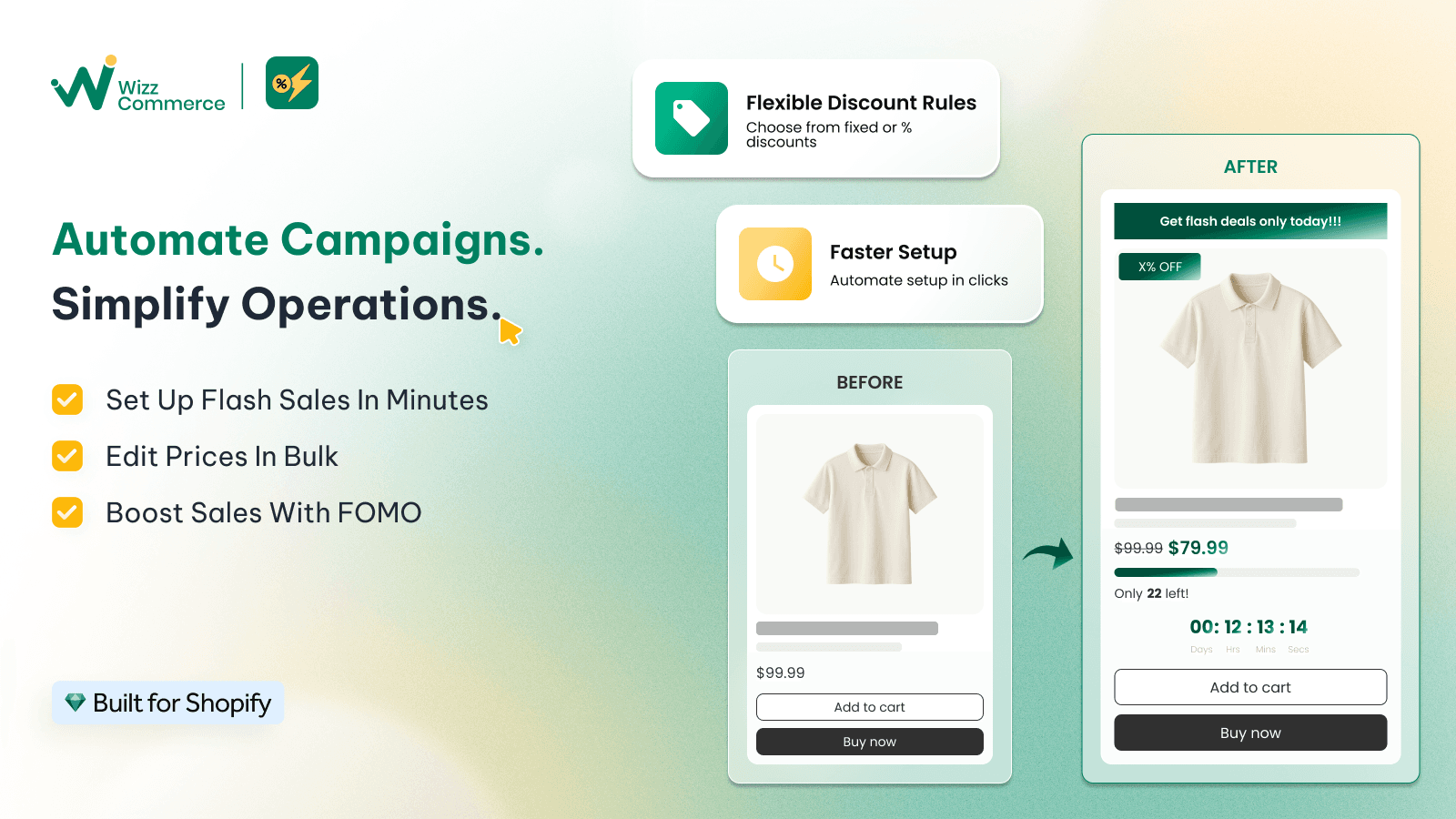 Run price discount, flash sale, bulk discount and price editor