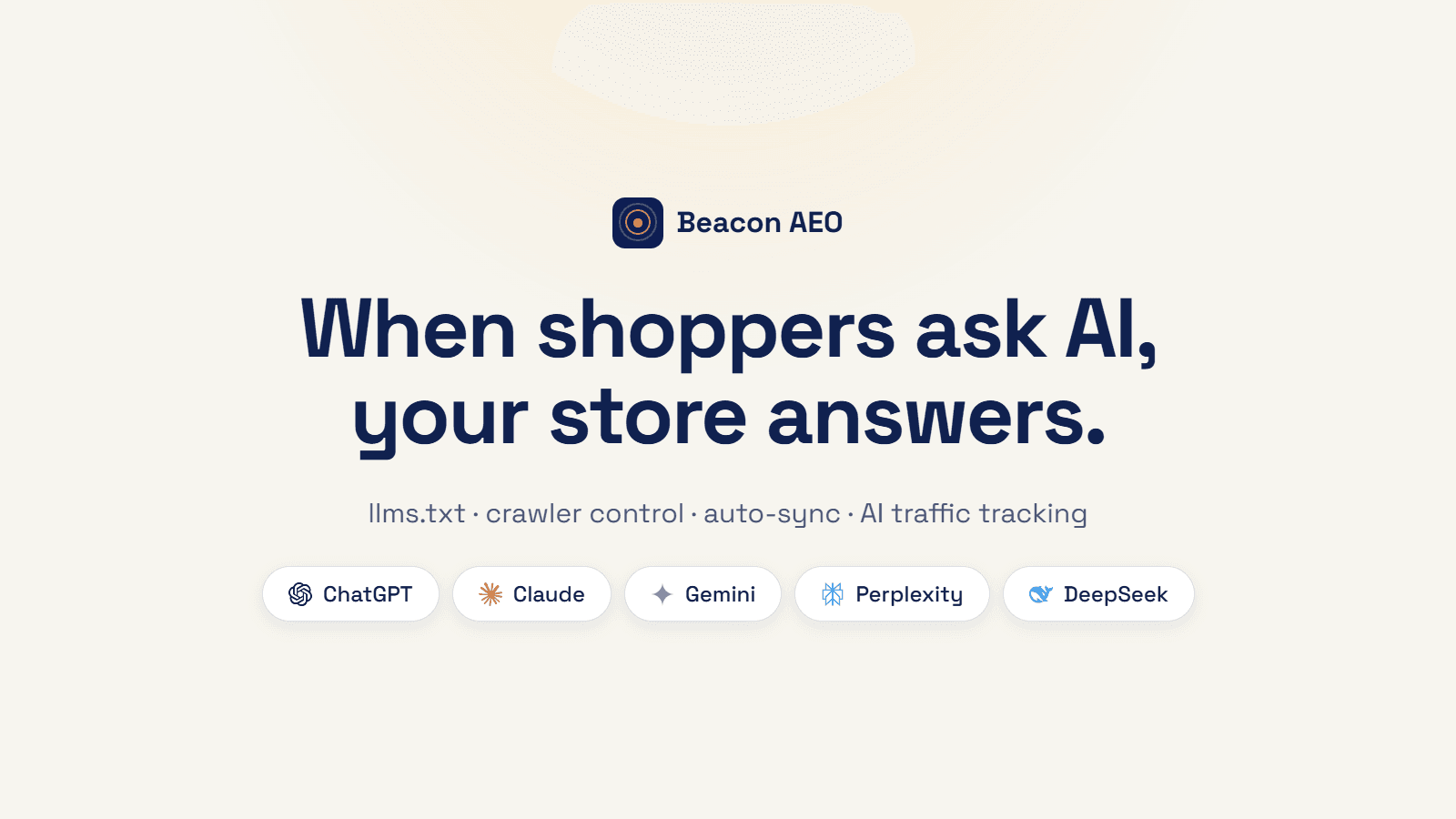 Beacon AEO: when shoppers ask AI, your store answers