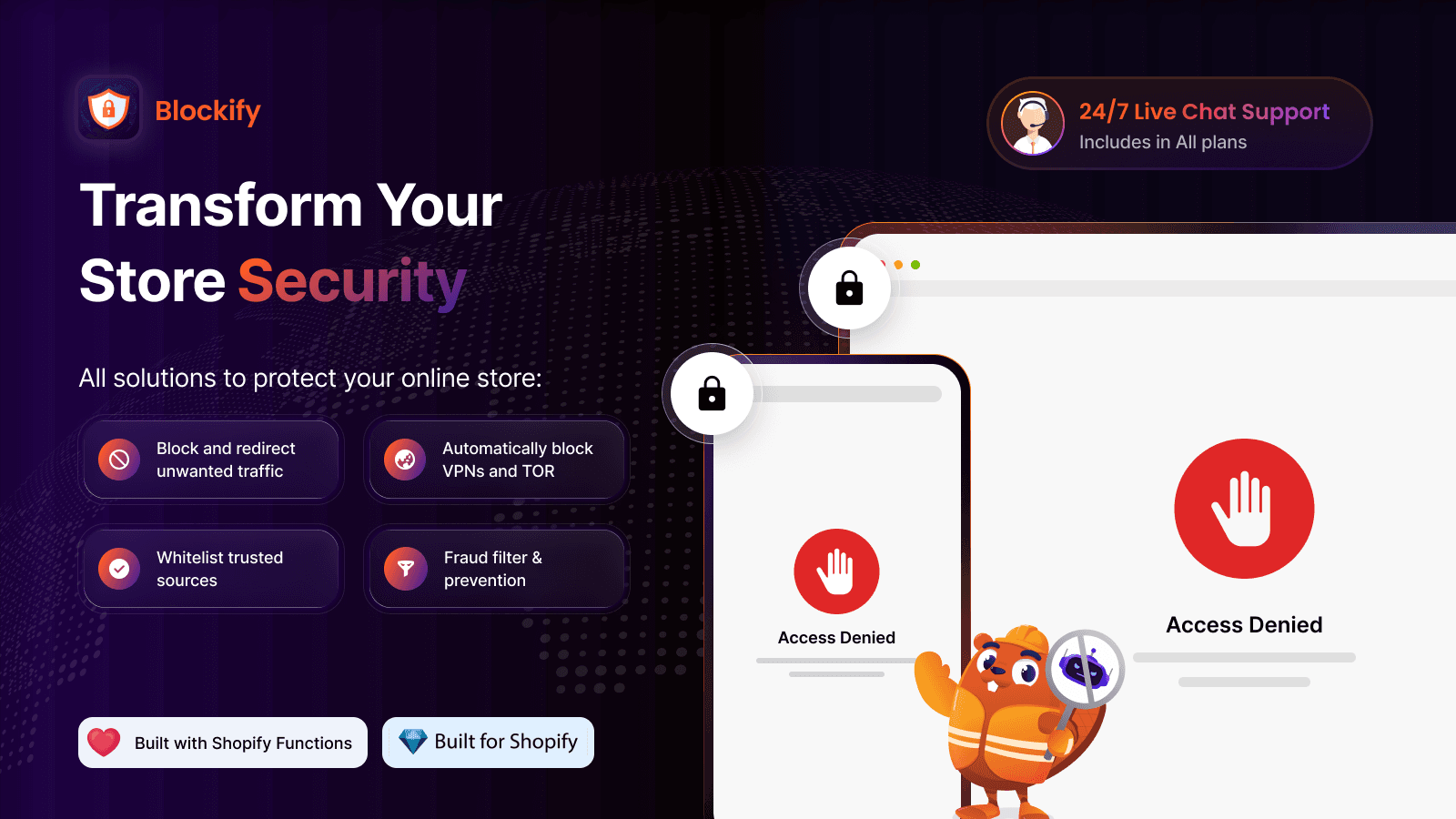 IP Blocker & Fraud filter: Block IP addresses, states, countries