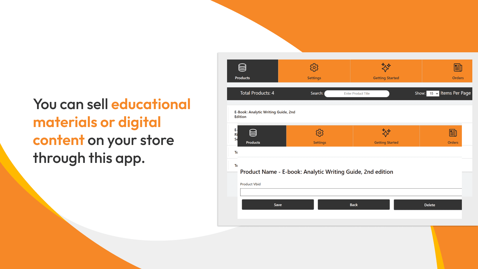 Save the VitalSource book Vbid.