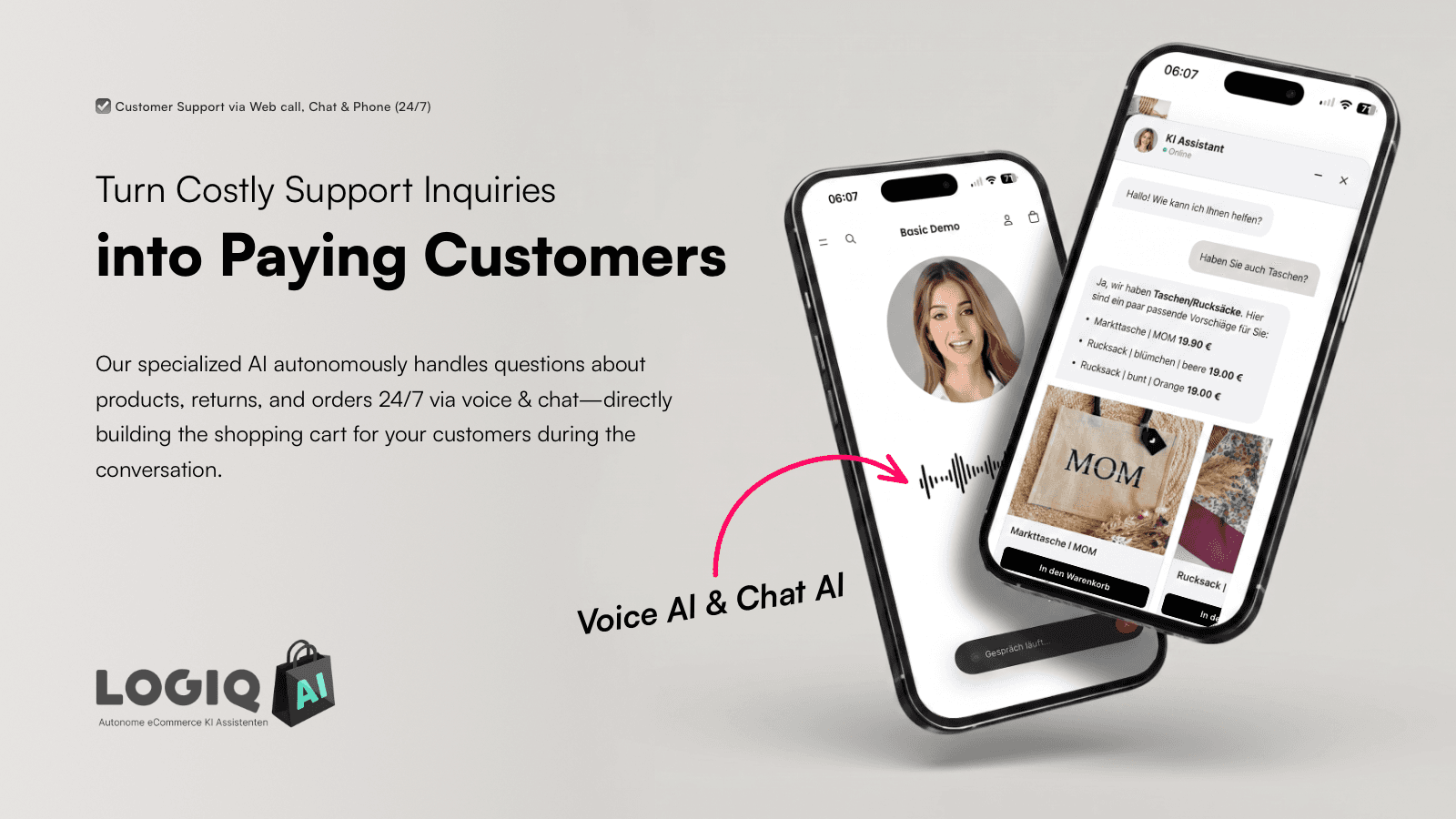 Shopify AI Voice Assistant for Support and Sales
