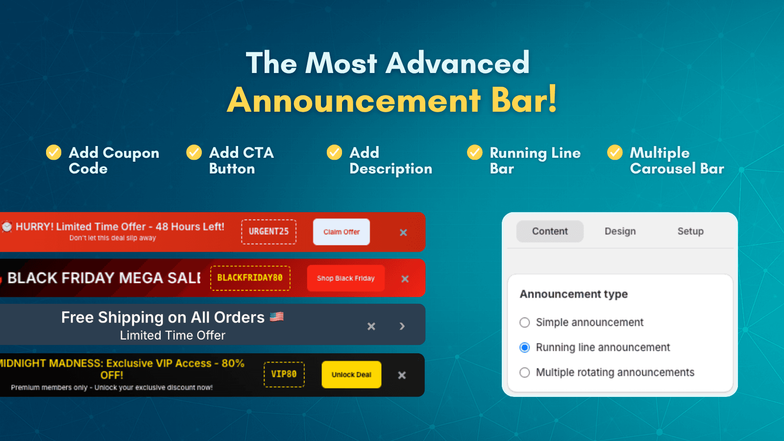 The Most Advanced Announcement Bar