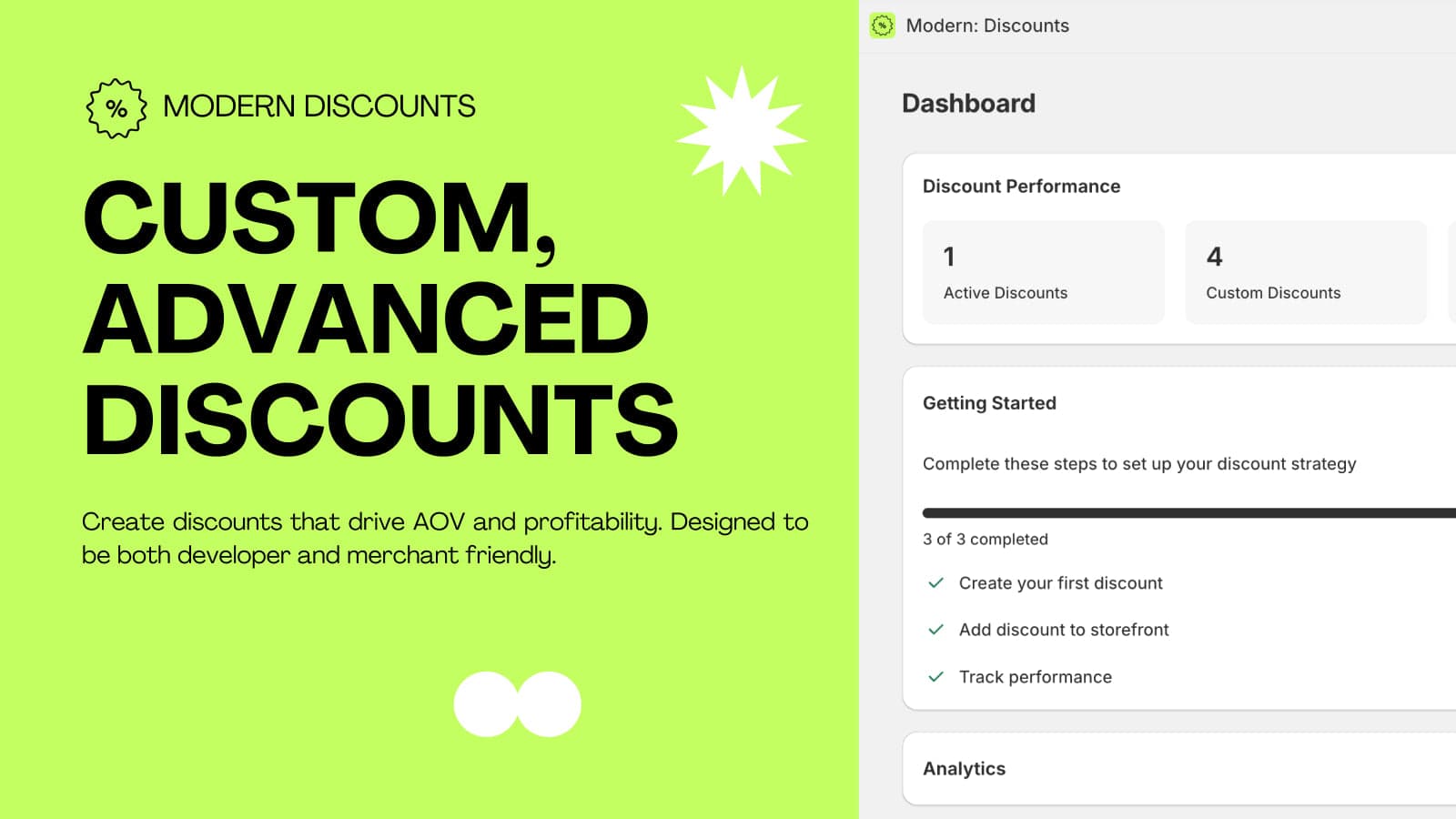 Create custom, advanced discounts.