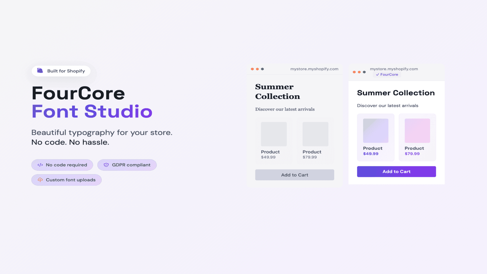 Apply and manage Google and custom fonts without theme code