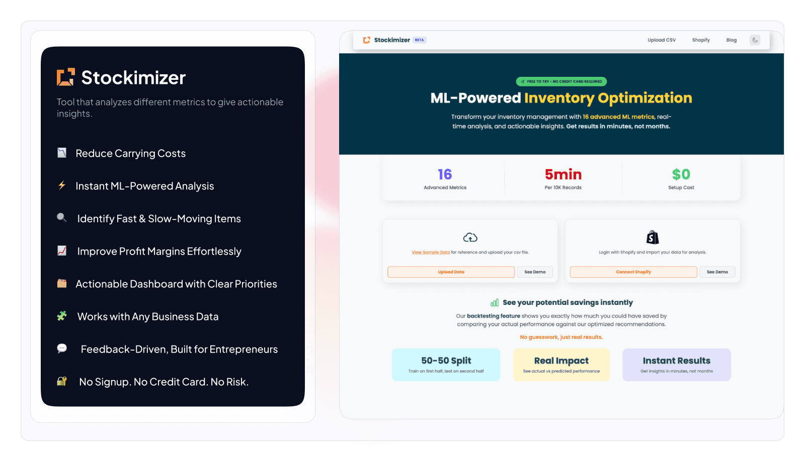 Stockimizer features