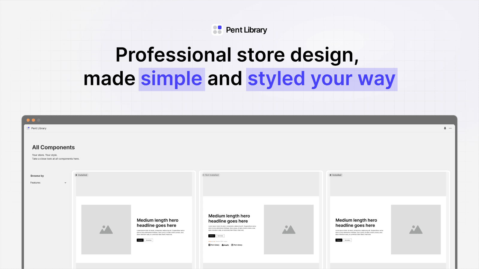 Pent Library Component Grid