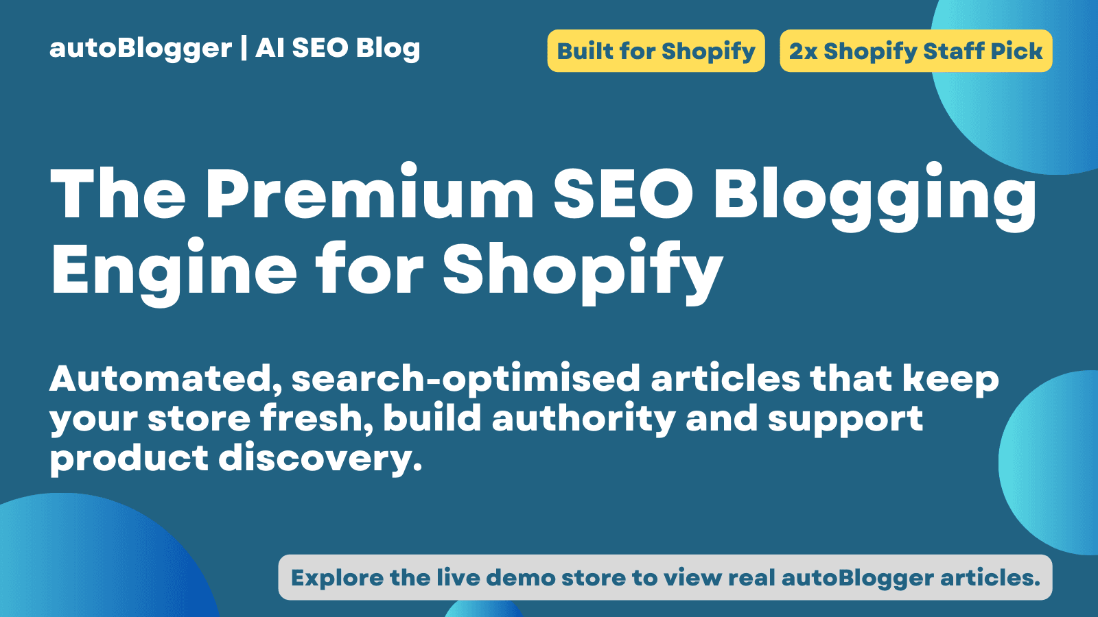 AI blog writer and auto blog SEO dashboard for Shopify