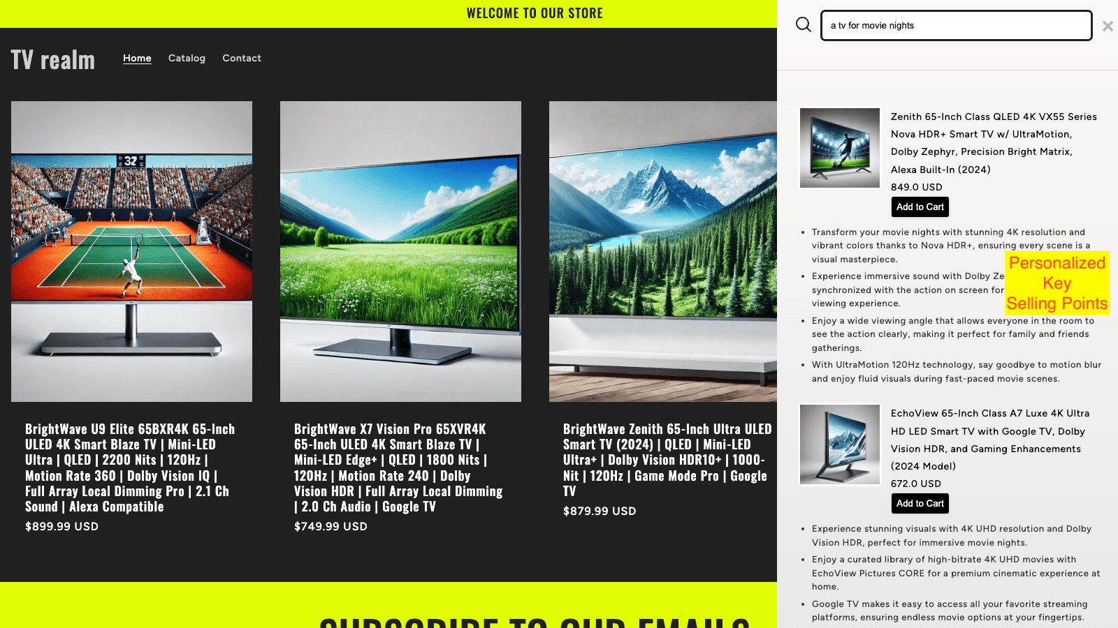 Search results augmented with personalized explanations points