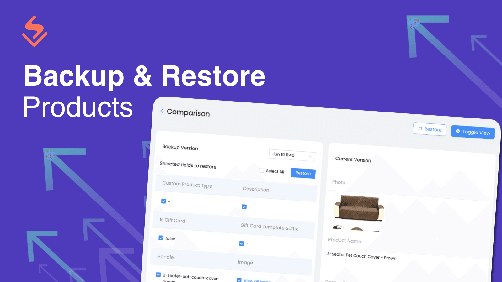 Backup & restore products in store