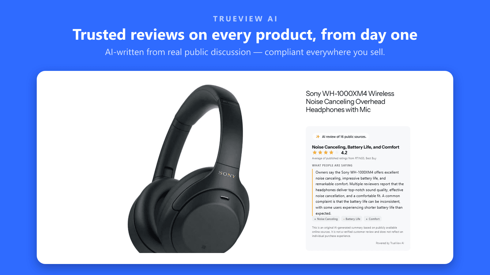 TrueView AI widget