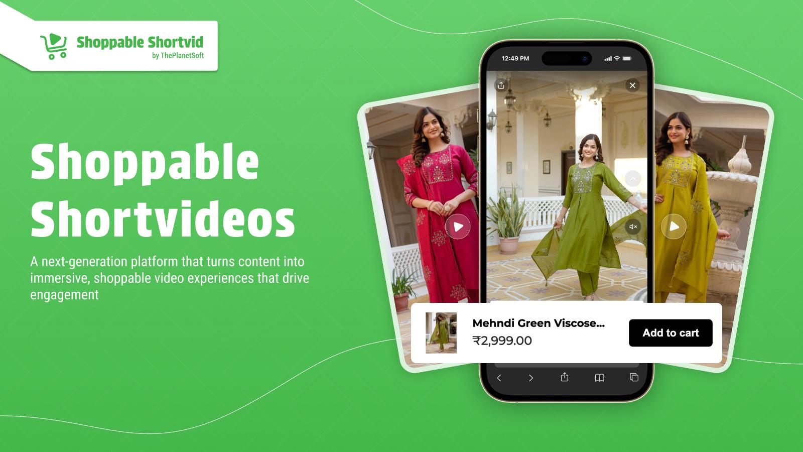 Shoppable short videos on traditional wear product page