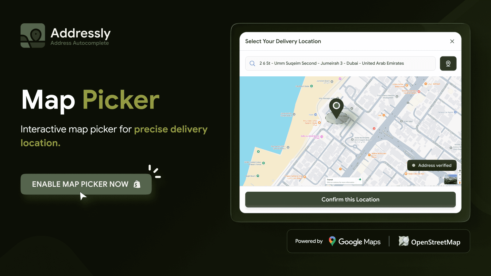 Interactive Map Picker for Precise Delivery Location on Shopify