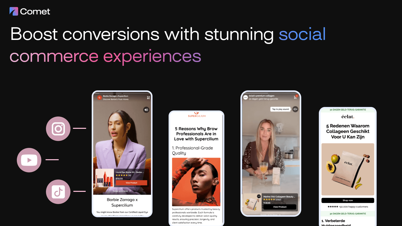 Build stunning social commerce funnels without code