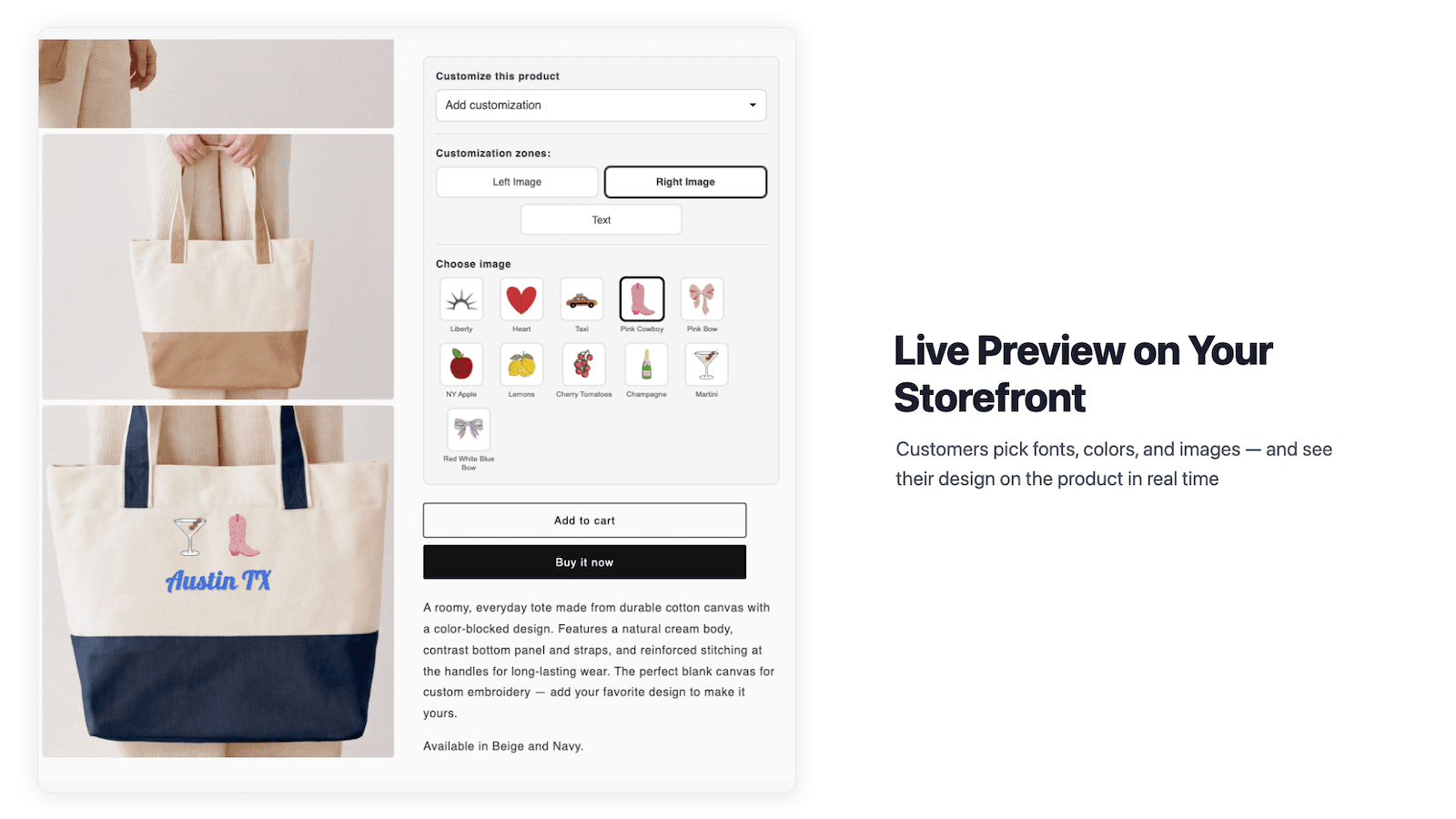 Customize products on pdp