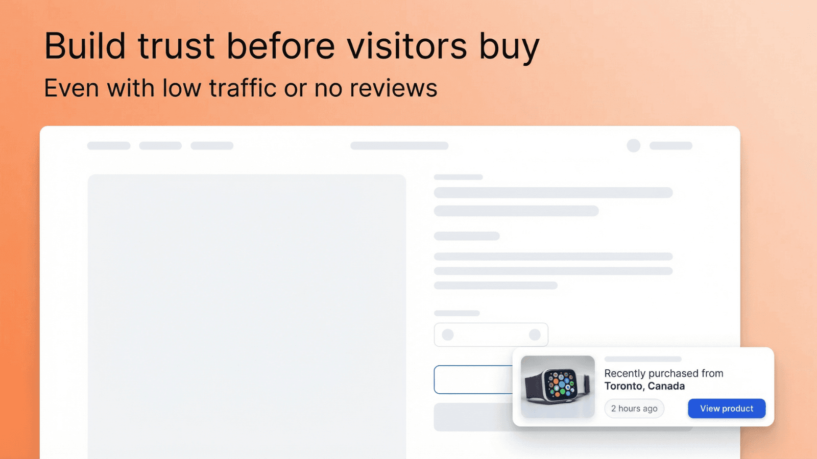 Social proof notification showing recent purchase on store