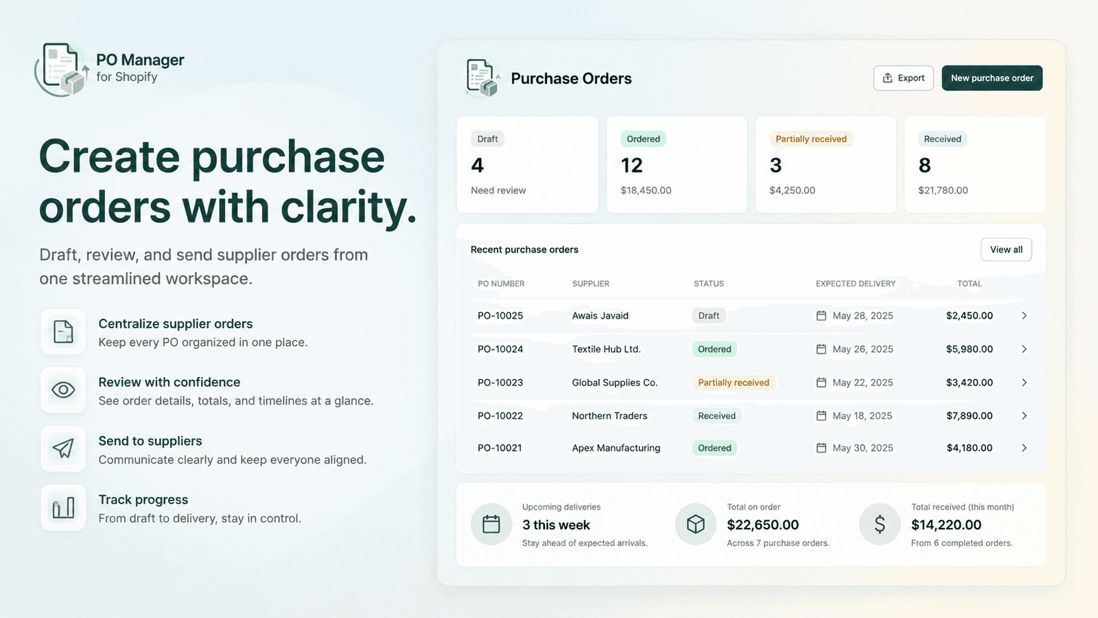 Create Purchase Orders