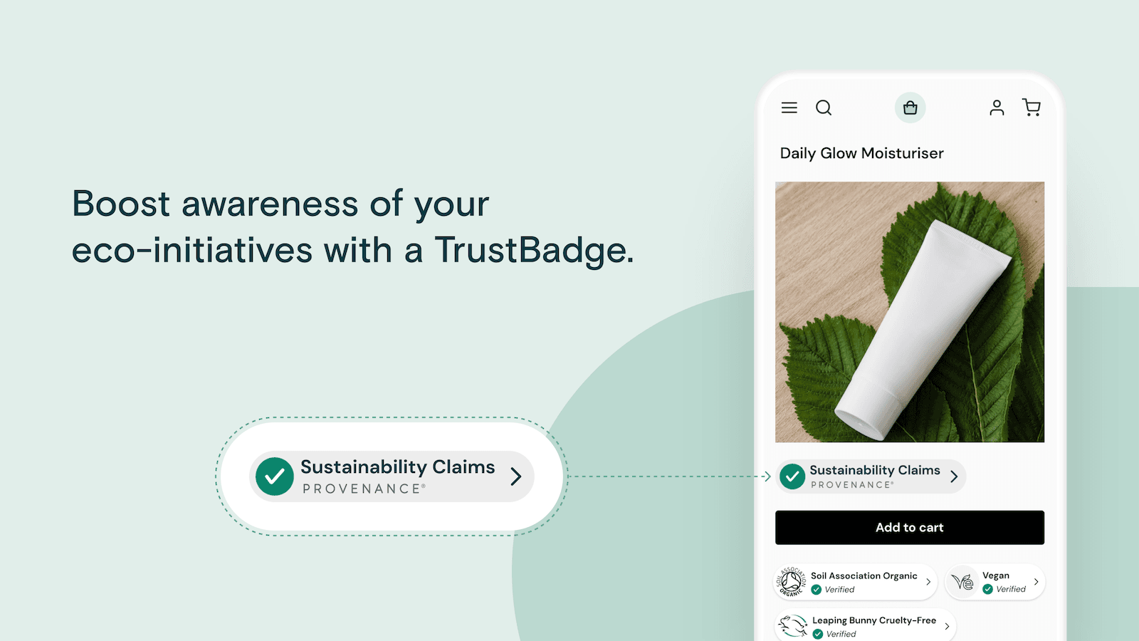 Provenance Badge boosts shopper trust above the fold.