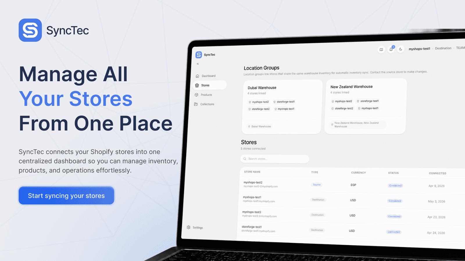 Manage all your stores from one place