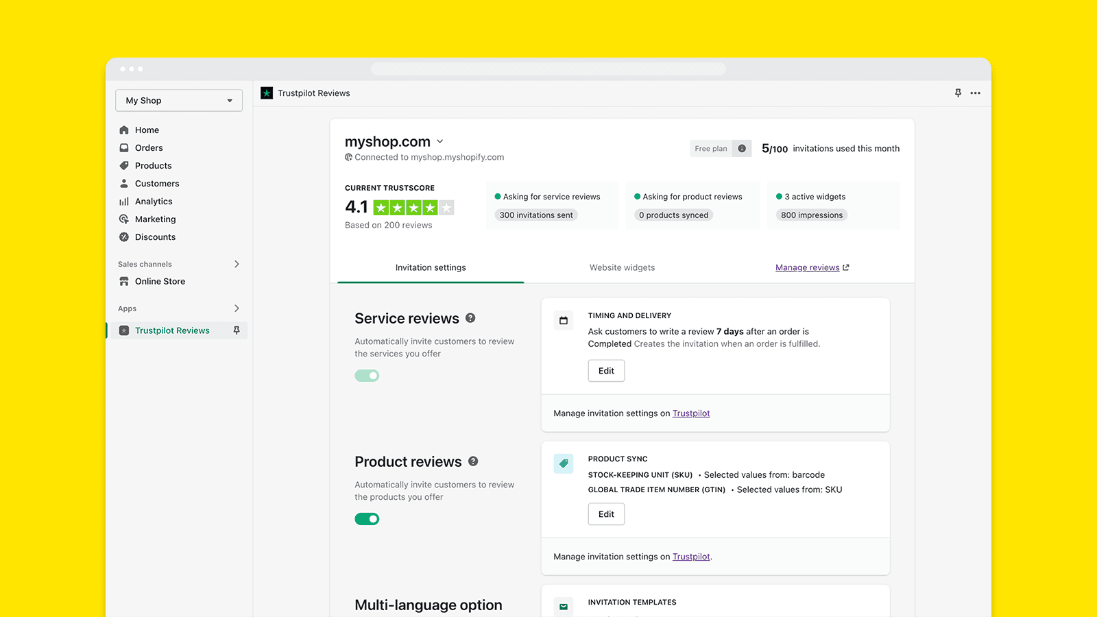 collect & showcase trustpilot reviews on shopify to build trust