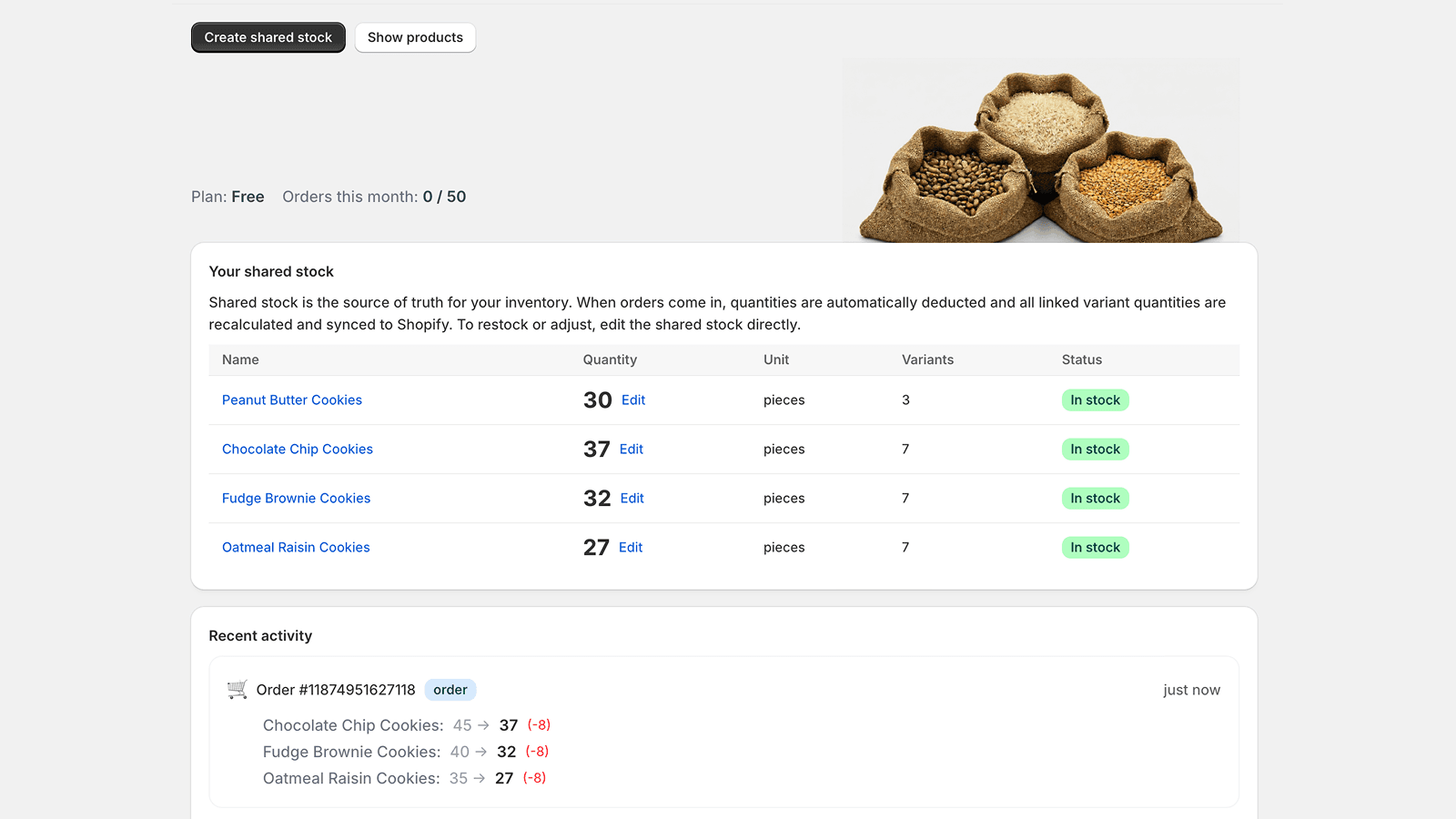 Shared Inventory Dashboard