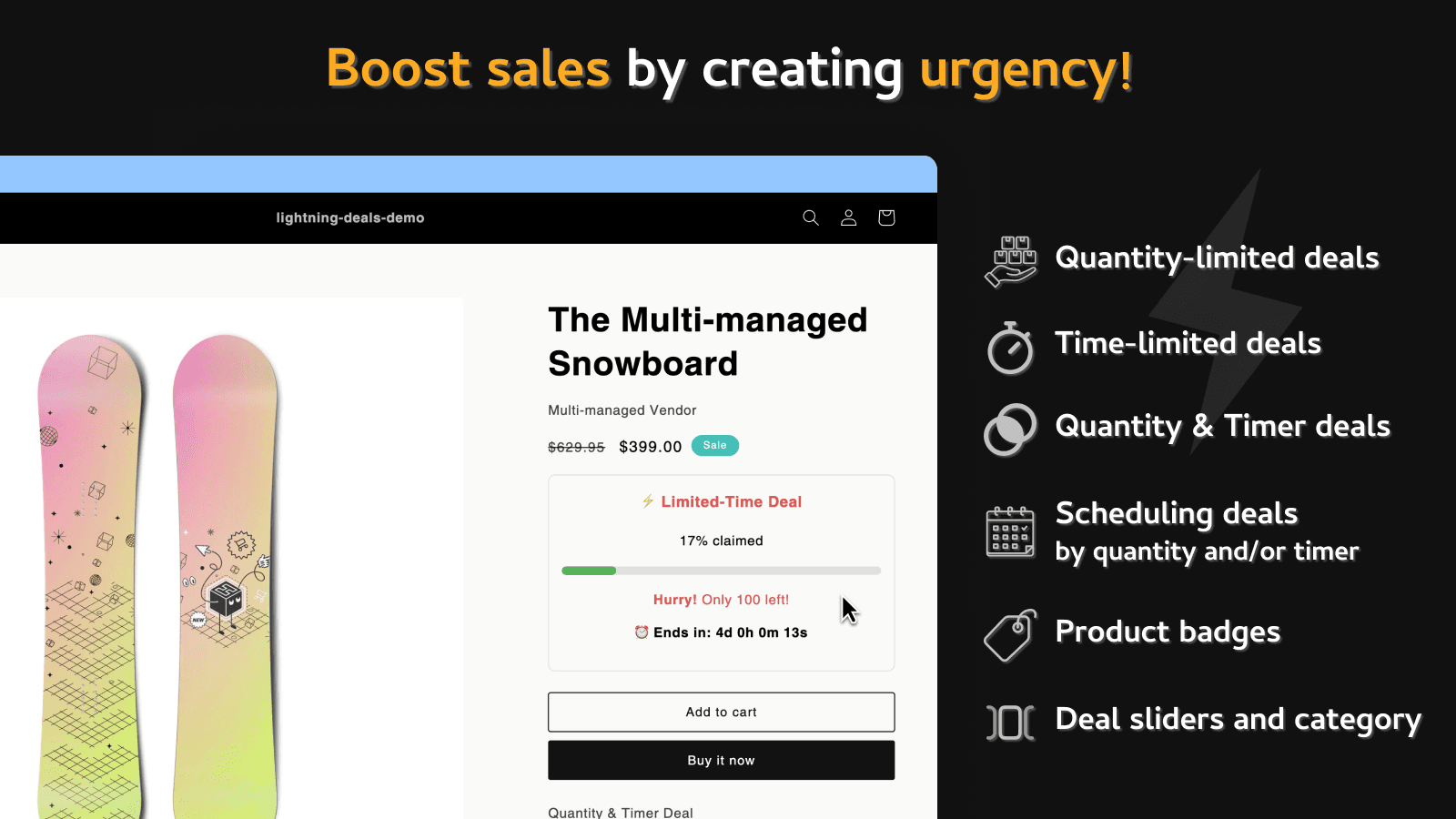 Boost sales by creating urgency!