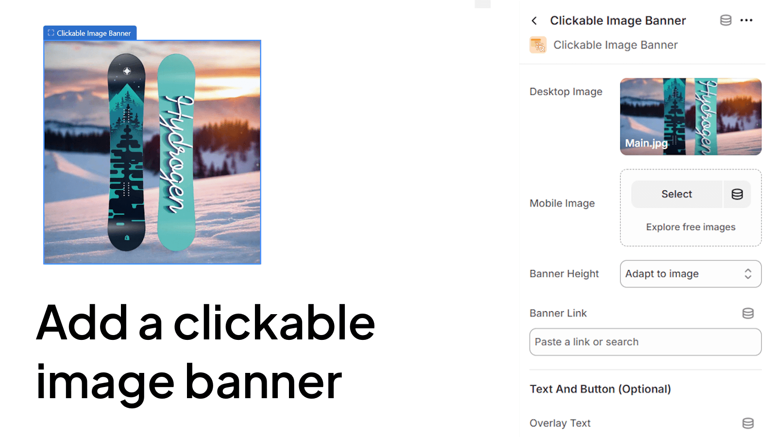 Clickable image banner