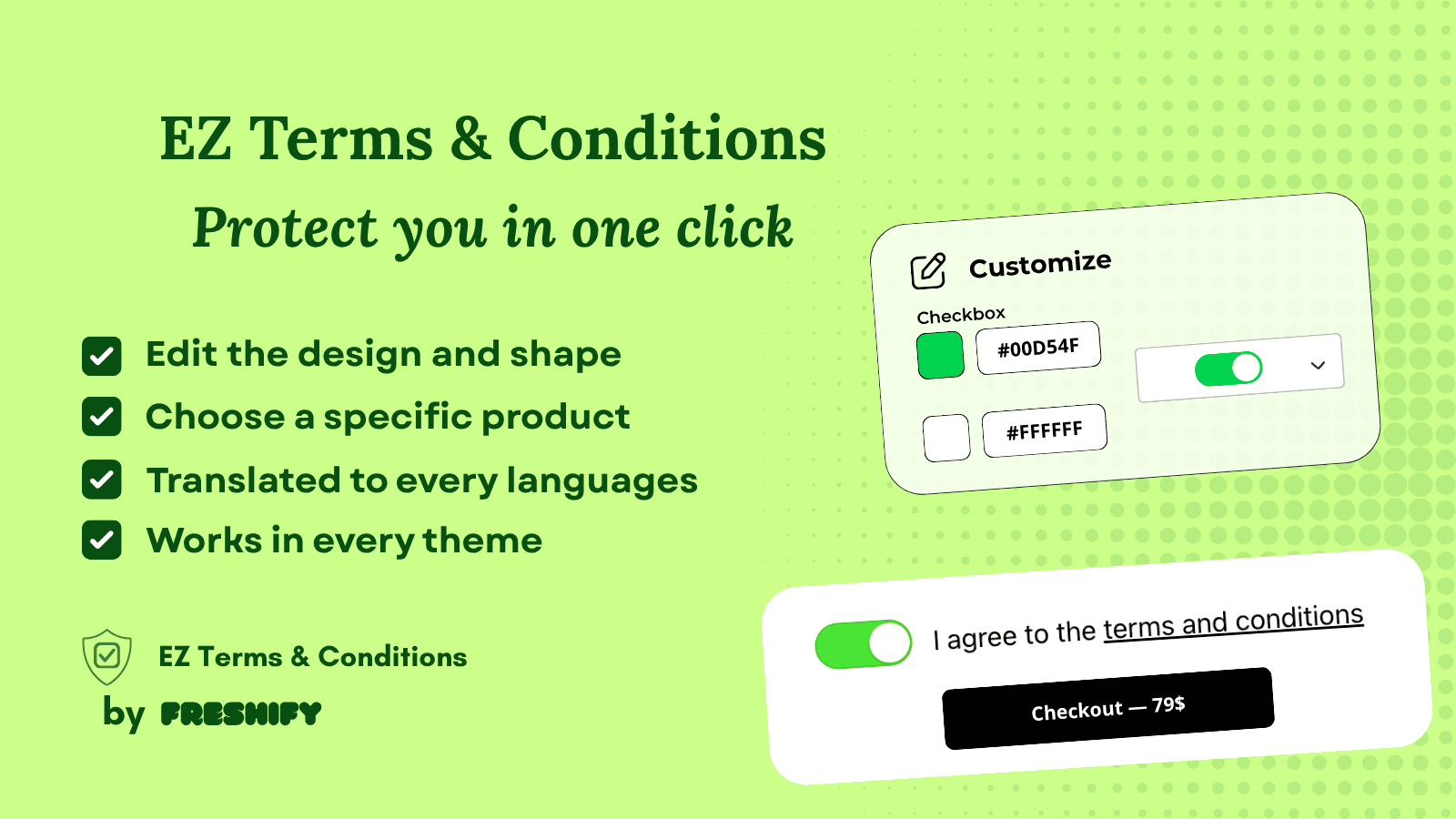 Terms and conditions checkbox app for Shopify