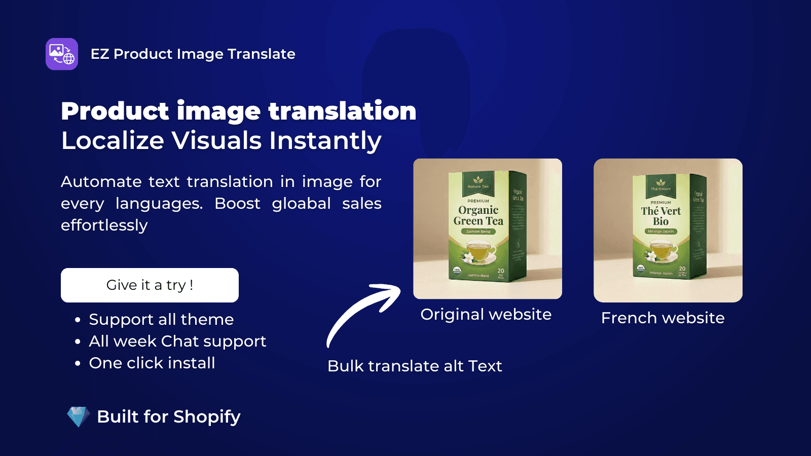 Translate your product image and alt text of your Shopify store