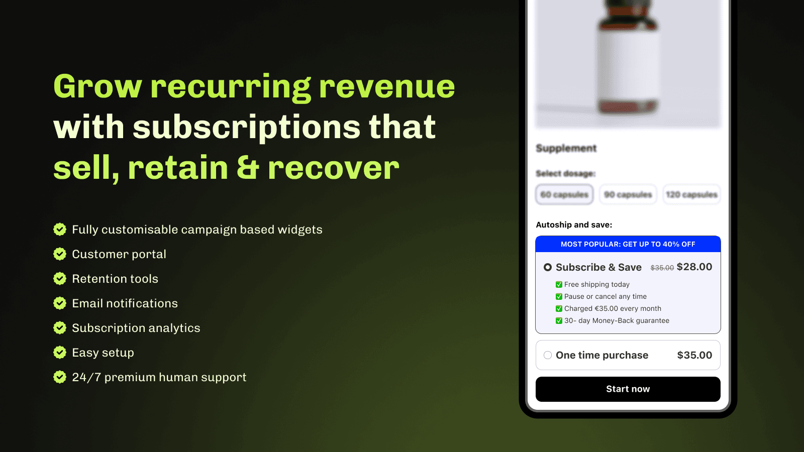 Essential Subscriptions app for Shopify recurring payments