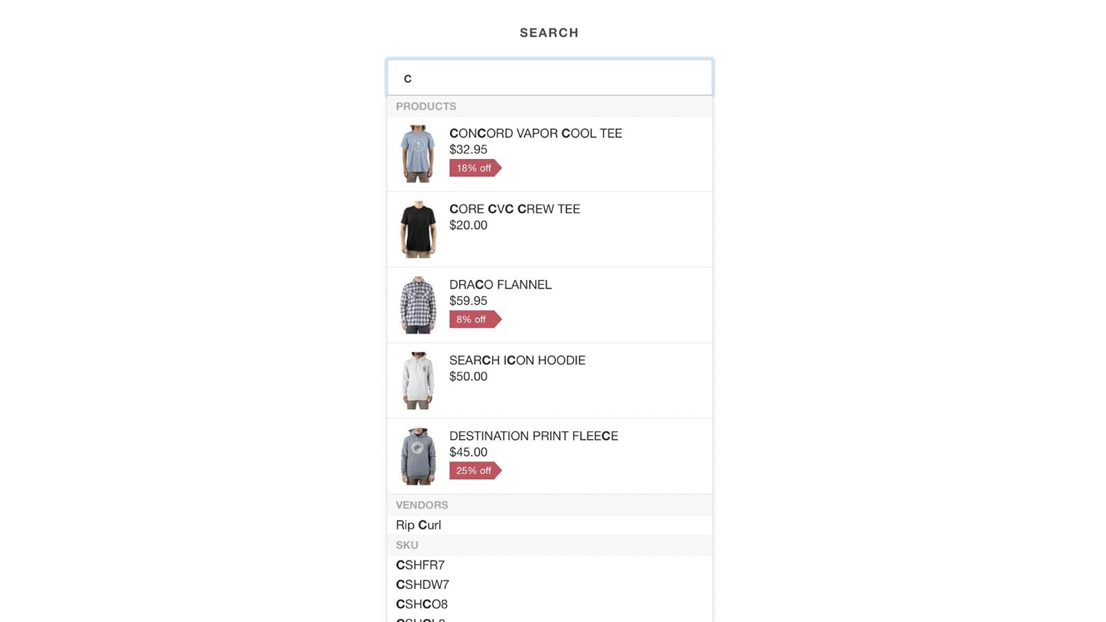 Smart Search and product filter