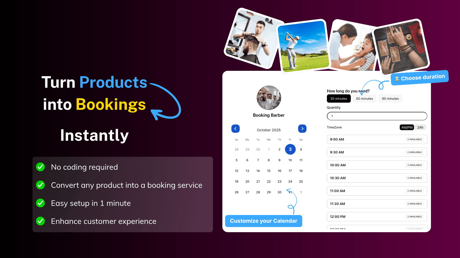 Turn Products into Bookings