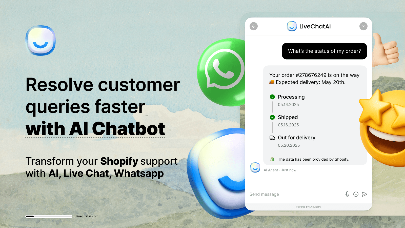 Resolve most customer queries with AI agent chatbot