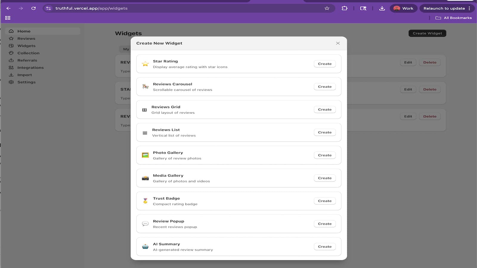 TrustPlane Widget Builder Screen