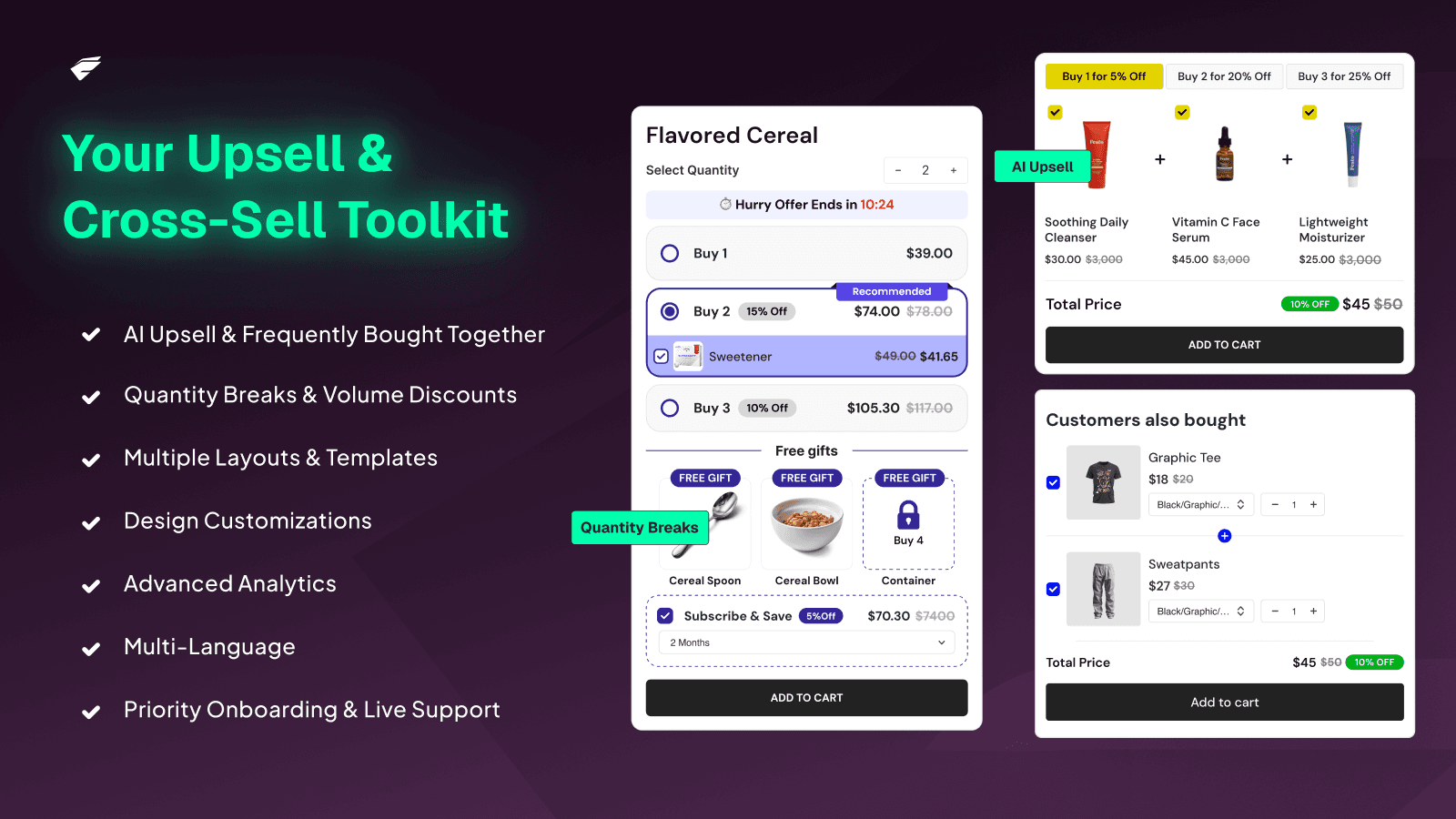 Product Bundle with Simple Bundles, Quantity Breaks and Upsells