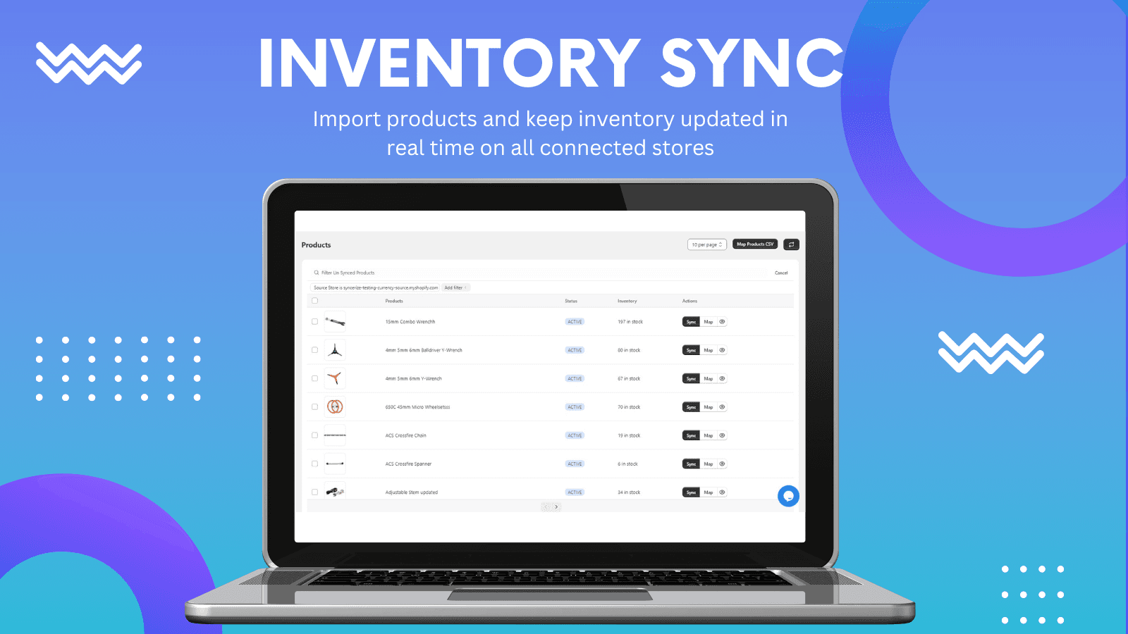 Inventory sync across multiple stores