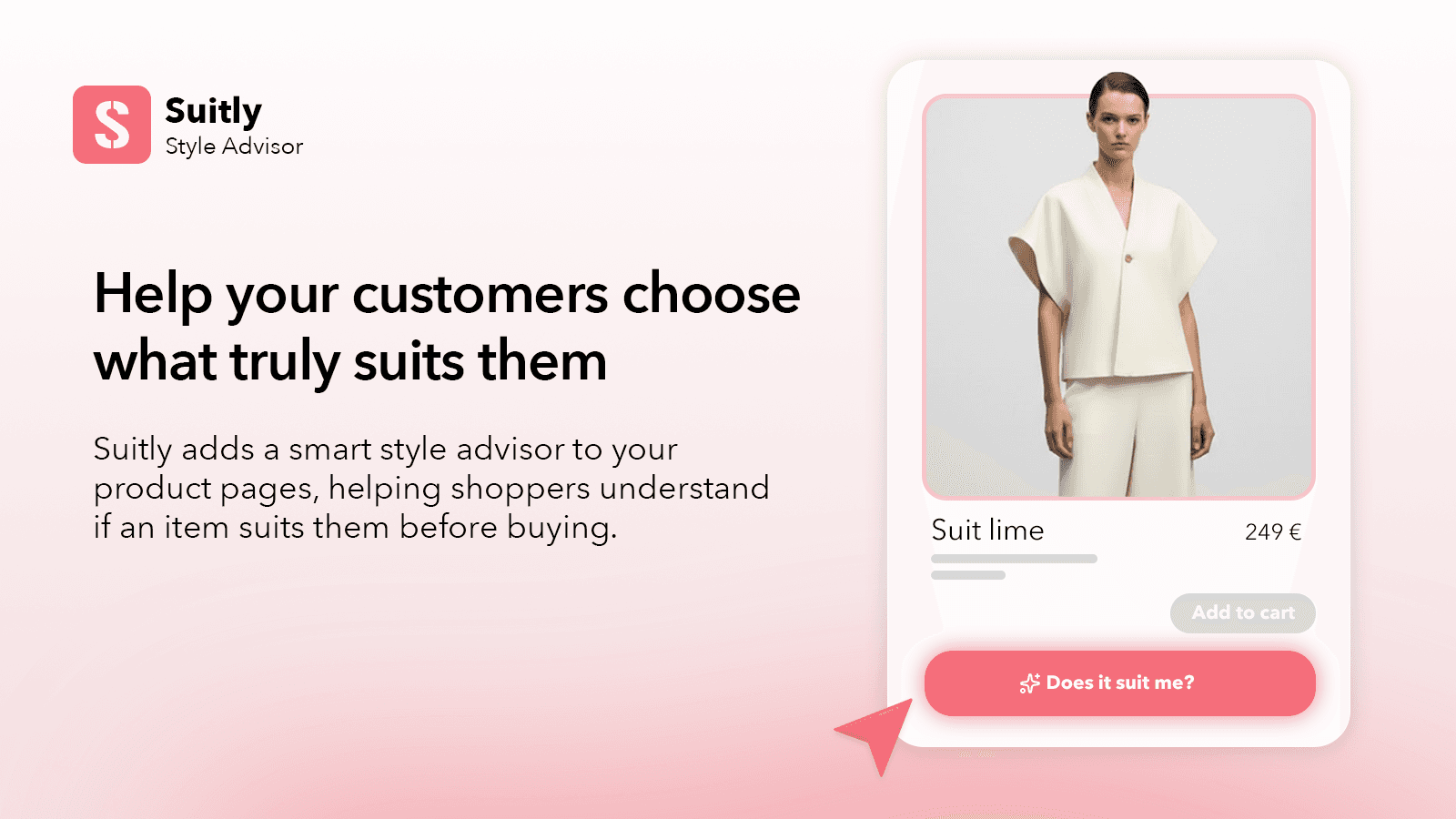 Product page showing Suitly widget