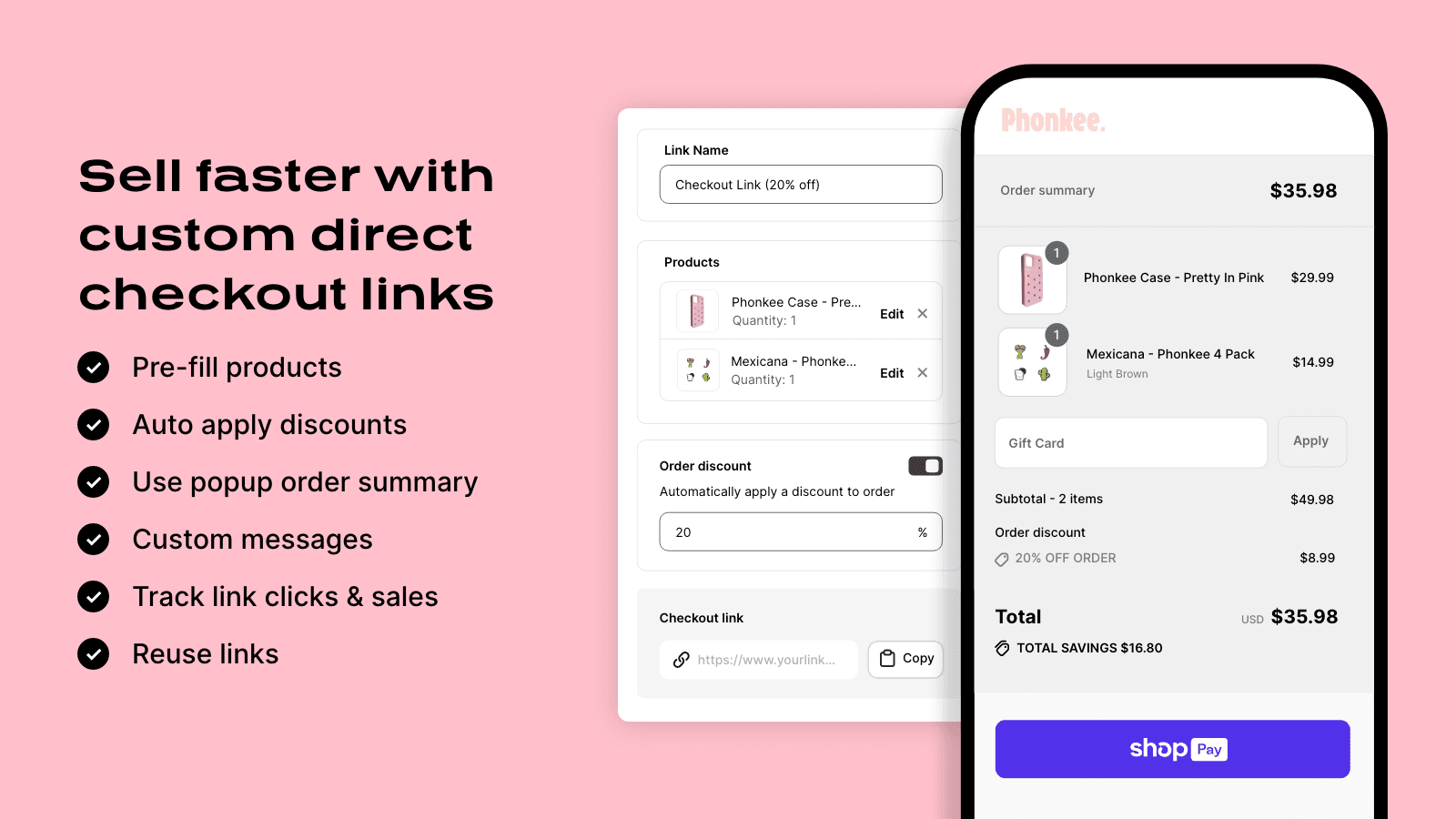 one click checkout links