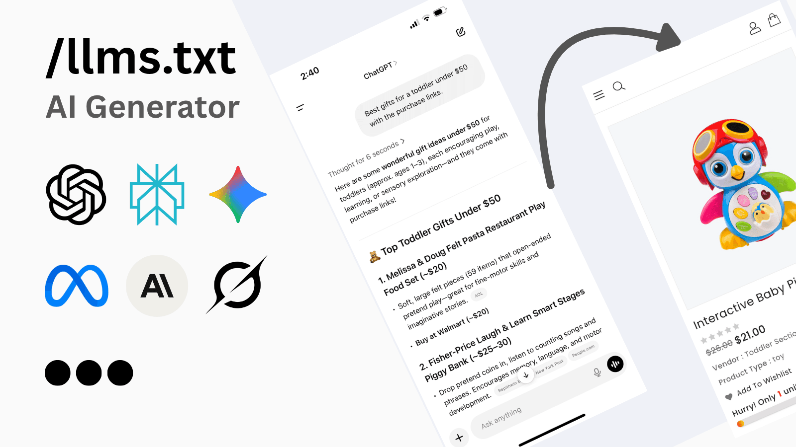 Shopify llms.txt generator - AI SEO Search