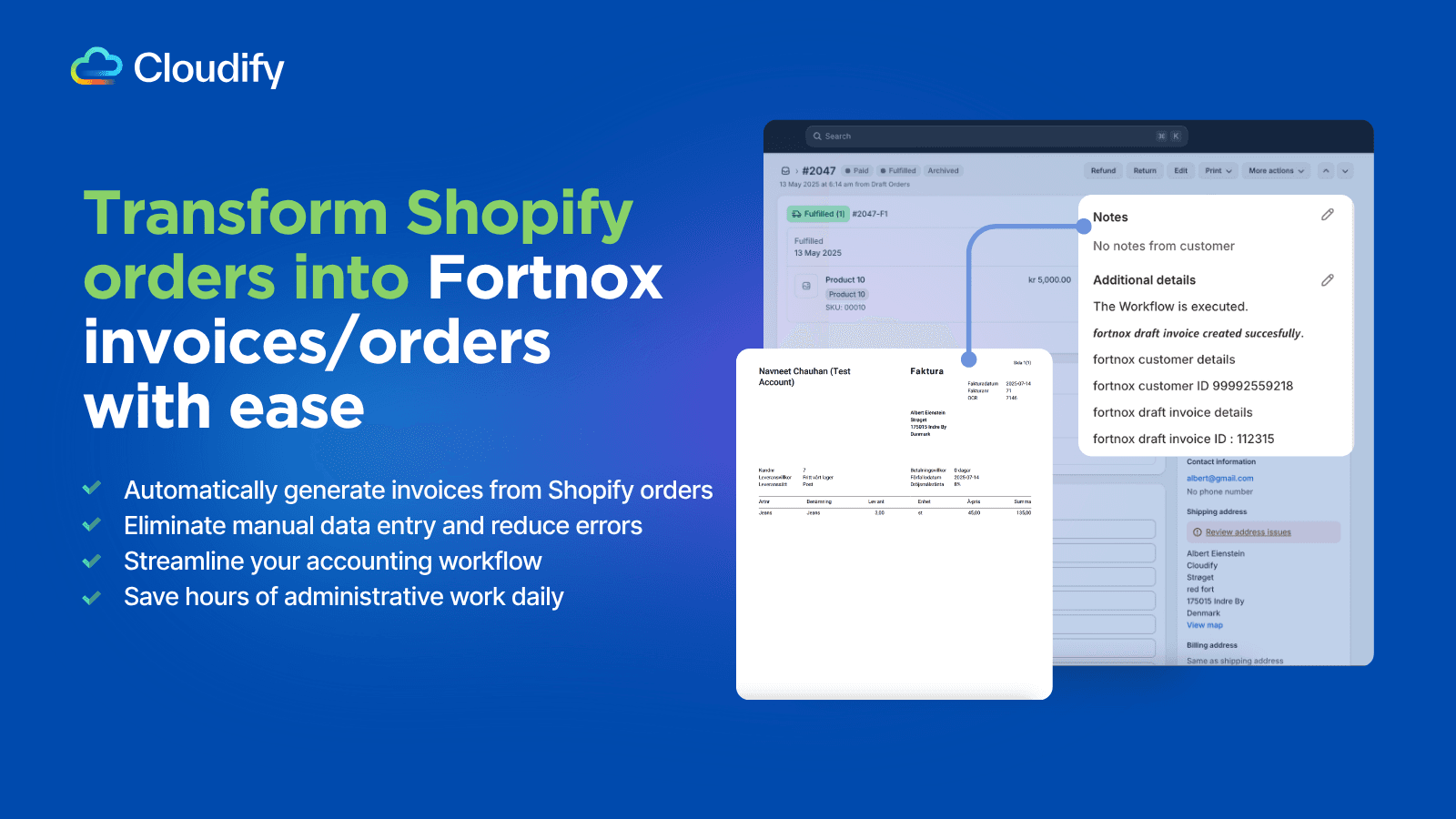 Sync updates in order timeline with customer and invoice details