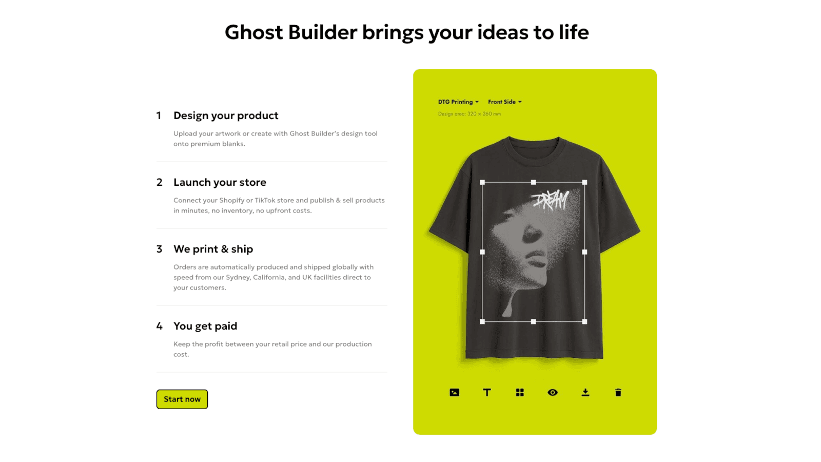 Design and sell with GhostBuilder